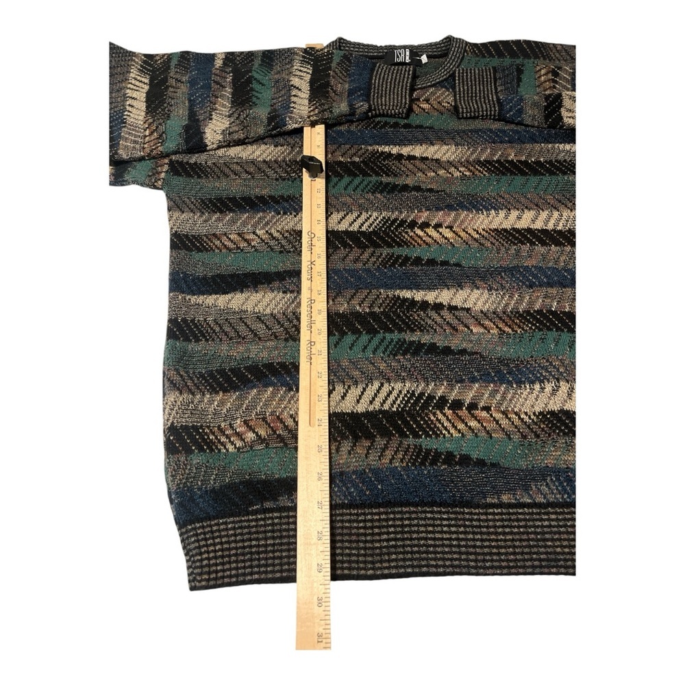 Vintage TSR USA Knit Sweater XLT USA 90s Abstract Earth Grandpa Retro Streetwear - Picture 6 of 6